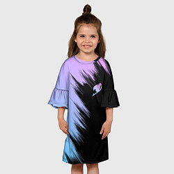 Платье клеш для девочки Хвост феи - neon, цвет: 3D-принт — фото 2