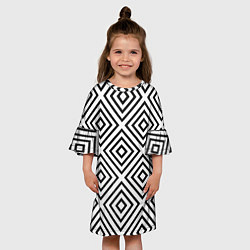 Платье клеш для девочки Абстрактные геометрические ромбы - Обман зрения, цвет: 3D-принт — фото 2