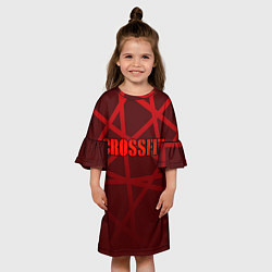Платье клеш для девочки CROSSFIT - КРАСНЫЕ ЛИНИИ, цвет: 3D-принт — фото 2