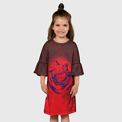 Платье клеш для девочки Кунг фу железный кулак, цвет: 3D-принт — фото 2