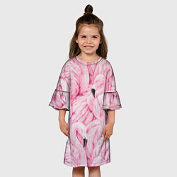 Платье клеш для девочки Pink Flamingos, цвет: 3D-принт — фото 2