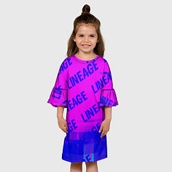 Платье клеш для девочки Lineage glitch text effect: паттерн, цвет: 3D-принт — фото 2