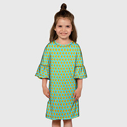 Платье клеш для девочки Ути ути-пути Голубой, цвет: 3D-принт — фото 2