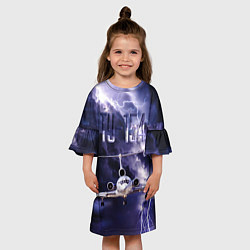 Платье клеш для девочки Ту-154 Гроза, цвет: 3D-принт — фото 2