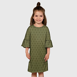Платье клеш для девочки Камуфляжные звезды, цвет: 3D-принт — фото 2