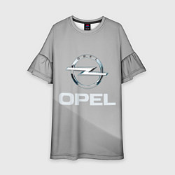 Платье клеш для девочки Opel - серая абстракция, цвет: 3D-принт