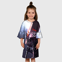 Платье клеш для девочки Берсерк С Мечечём На Плече, цвет: 3D-принт — фото 2