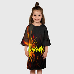 Платье клеш для девочки Берсерк Гатс В Горящем Лесу, цвет: 3D-принт — фото 2