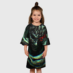 Платье клеш для девочки Берсерк Гатс В Плаще, цвет: 3D-принт — фото 2