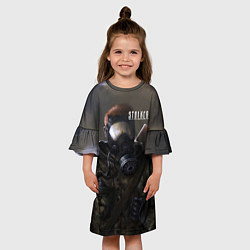 Платье клеш для девочки STALKER: Сталкер В Плаще, цвет: 3D-принт — фото 2