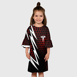 Платье клеш для девочки Тесла - Спорт линия, цвет: 3D-принт — фото 2