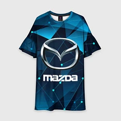 Платье клеш для девочки Mazda - абстракция, цвет: 3D-принт