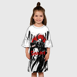 Платье клеш для девочки Самурай На Лошади, цвет: 3D-принт — фото 2