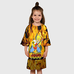 Платье клеш для девочки Гомер Симпсон - соло на гитаре!, цвет: 3D-принт — фото 2