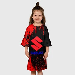 Платье клеш для девочки Suzuki - краска, цвет: 3D-принт — фото 2