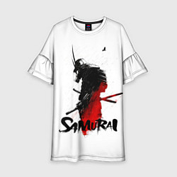 Платье клеш для девочки Самурай В Противогазе, цвет: 3D-принт