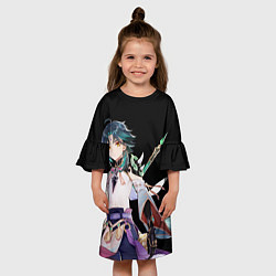 Платье клеш для девочки Адепт Сяо - Минимализм, цвет: 3D-принт — фото 2