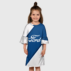 Платье клеш для девочки Ford - СИНЯЯ ПОЛОСА, цвет: 3D-принт — фото 2