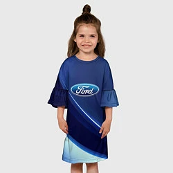 Платье клеш для девочки Ford - абстракция, цвет: 3D-принт — фото 2