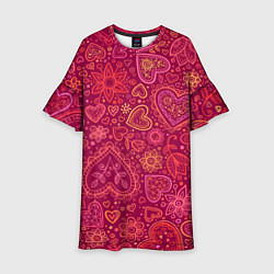 Детское платье Цветы с сердцами