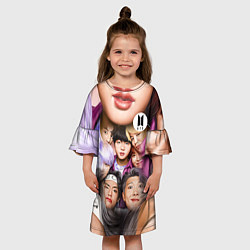 Платье клеш для девочки BTS Team Photo, цвет: 3D-принт — фото 2