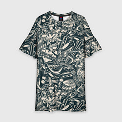 Платье клеш для девочки Винтажные flash tatoo, цвет: 3D-принт