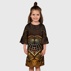 Платье клеш для девочки Загадочный принт в трехмерном пространстве, цвет: 3D-принт — фото 2