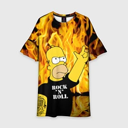 Платье клеш для девочки Homer Simpson - Rock n Roll!, цвет: 3D-принт