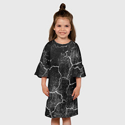 Платье клеш для девочки Трещины инверсия, цвет: 3D-принт — фото 2