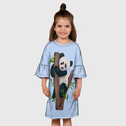 Платье клеш для девочки Забавная панда на дереве, цвет: 3D-принт — фото 2