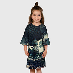 Платье клеш для девочки Трехмерный готический фрактал, цвет: 3D-принт — фото 2