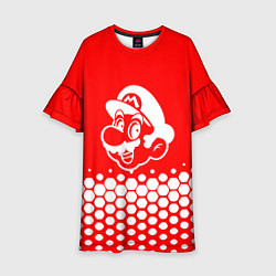 Платье клеш для девочки Super Mario - абстракция, цвет: 3D-принт