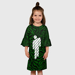 Платье клеш для девочки Billie eilish абстракция, цвет: 3D-принт — фото 2