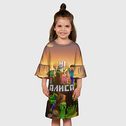 Платье клеш для девочки Алиса Minecraft, цвет: 3D-принт — фото 2