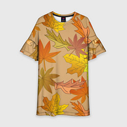 Платье клеш для девочки Осенняя атмосфера, цвет: 3D-принт