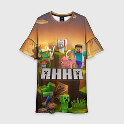 Платье клеш для девочки Анна Minecraft, цвет: 3D-принт