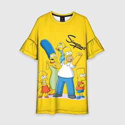 Платье клеш для девочки Simpson family, цвет: 3D-принт