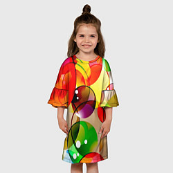 Платье клеш для девочки Большие мыльные пузыри, цвет: 3D-принт — фото 2