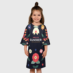 Платье клеш для девочки Здравствуй Лето, цвет: 3D-принт — фото 2