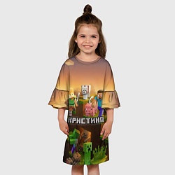 Платье клеш для девочки Кристина Minecraft, цвет: 3D-принт — фото 2