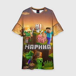 Платье клеш для девочки Марина Minecraft, цвет: 3D-принт