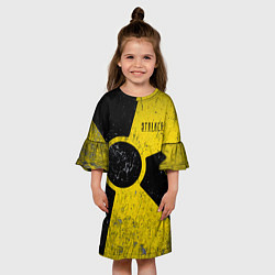 Платье клеш для девочки STALKER радиационная опасность, цвет: 3D-принт — фото 2