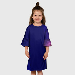 Платье клеш для девочки Темно синий фон, цвет: 3D-принт — фото 2