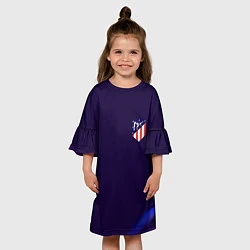 Платье клеш для девочки Фк Atletico абстракция, цвет: 3D-принт — фото 2