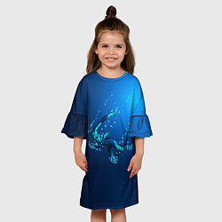 Платье клеш для девочки Ихтиандр : человек - амфибия рисунок, цвет: 3D-принт — фото 2