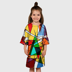 Платье клеш для девочки Грубый абстрактный фон, цвет: 3D-принт — фото 2