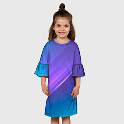 Платье клеш для девочки Абстракция Неон соты, цвет: 3D-принт — фото 2