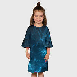 Платье клеш для девочки Blue stars, цвет: 3D-принт — фото 2