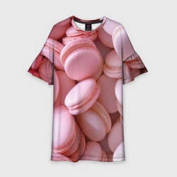 Платье клеш для девочки Красные и розовые кексы, цвет: 3D-принт