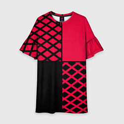 Детское платье Черно-красный геометрический узор